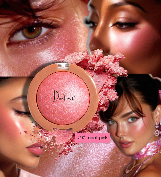 4 Color Highlighter Pearlescent Baked Brightening Blush Powder Cheek Tint Blusher Contour Highlighter Face Shadow Shimmer Rouge