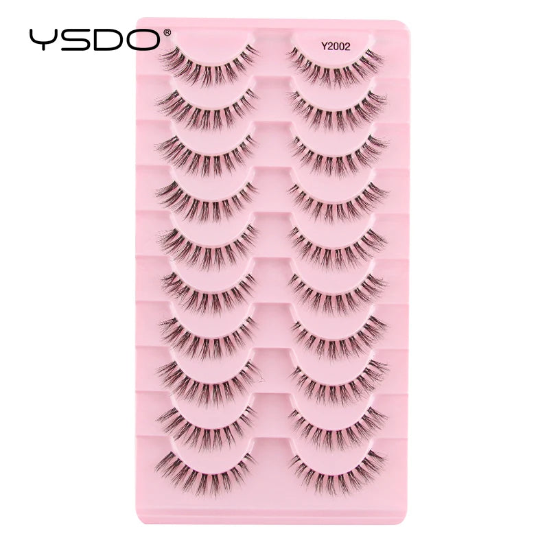 YSDO Natura Cat Eye Lashes 3/10 Pairs Faux 3d Mink Eyelashes Reusable Fake Eyelashes Tools Soft Wispy False Lashes maquillaje