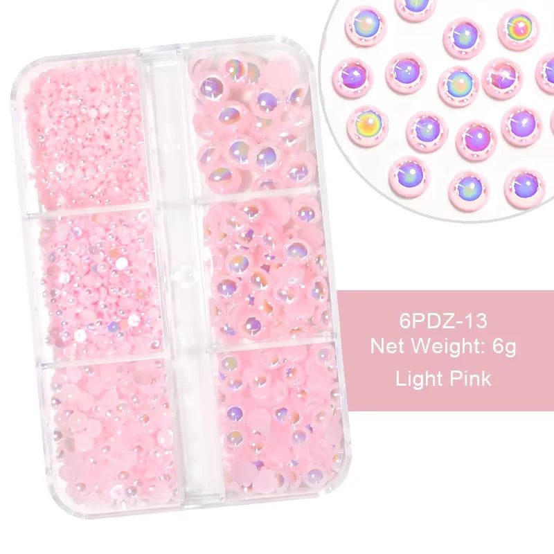 6Grids Holographic Square Nail Art Glitter Sequins Laser Ball Decoration Flakes Manicure Nails Supplies Professional Accessories