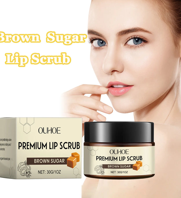 Brown Sugar Lip Scrub Gentle Exfoliating Dead Skin Removal Fade Lip Lines Moisturizing Nourishing Dry Chapped Lip Care 30g