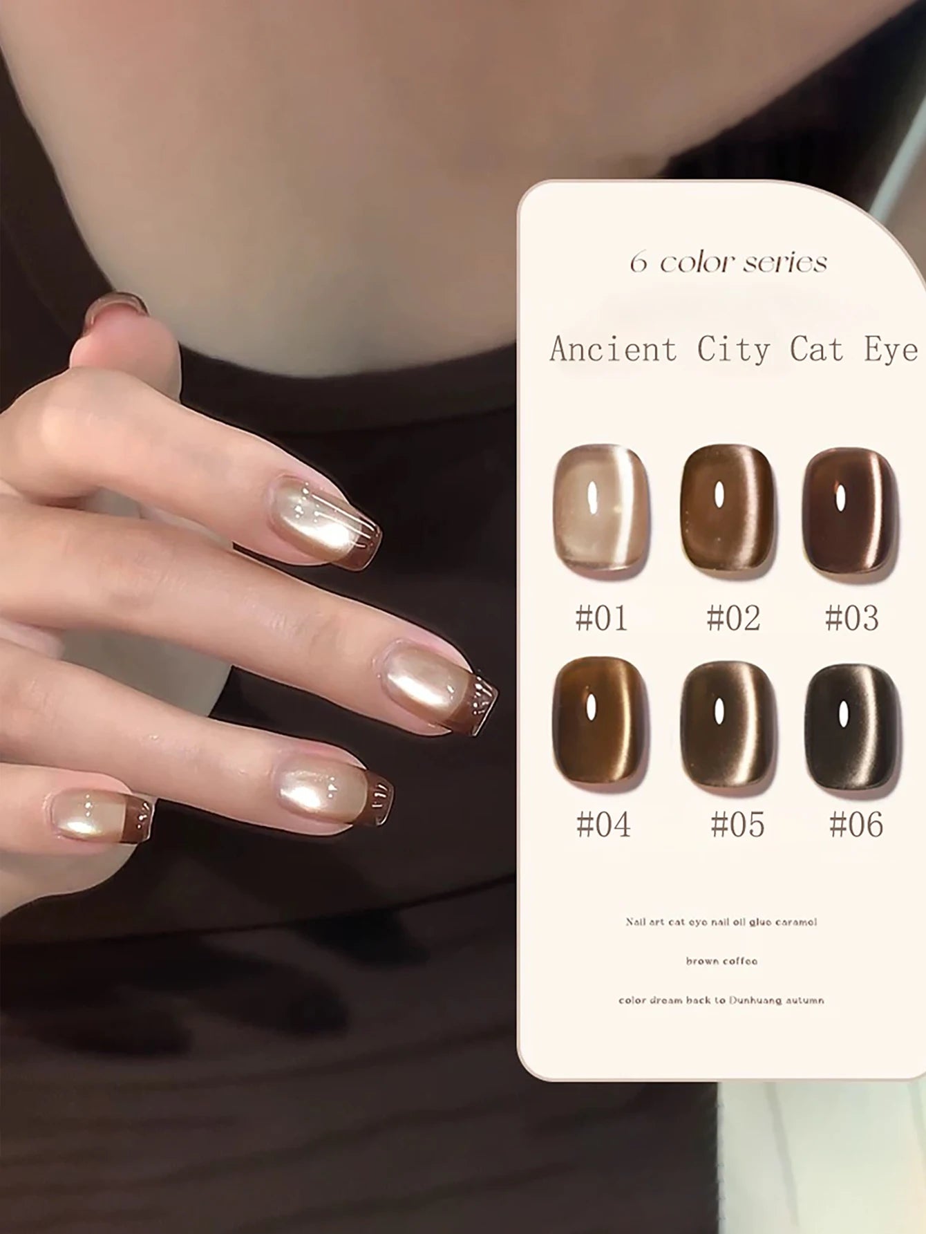 WS Black Glass Cat Magnetic Gel Nail Polish Punk Style Nail Art Manicure Varnis Semi Permanent Gel for Winter Nail Supplies