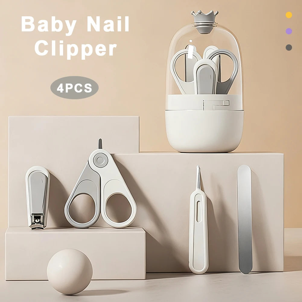 Children Manicure Kit Baby Nail Scissor Baby Nail Care Tool Set Kid Safe Portable Nail Clipper Trimmer File Tweezer with Box
