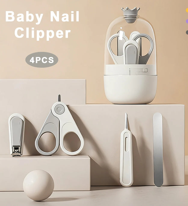 Children Manicure Kit Baby Nail Scissor Baby Nail Care Tool Set Kid Safe Portable Nail Clipper Trimmer File Tweezer with Box