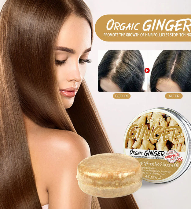 60g Natural Ginger Shampoo Soap Reduce Hair Loss Clean Dandruff Nourish Moisturize Scalp Improve Hair Quality Hair Care Product - BlissFully