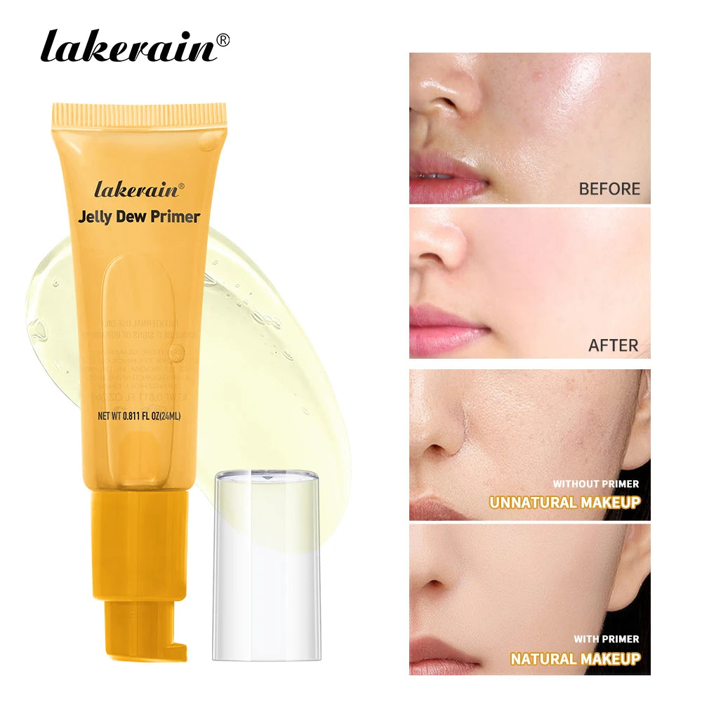 Lakerain Jelly Dew Primer Makeup Long Lasting Moisturising Semi-transparent Jelly Texture Pre Makeup Base Cream Cosmetics