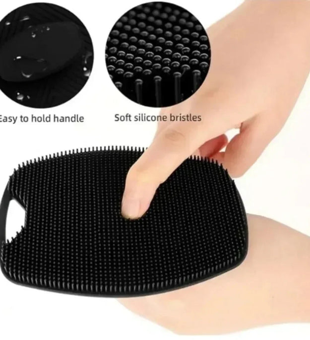 1pc Soft Silicone Exfoliating Brush Cleanser Manual Body Cleansing Scrubber Shower Gentle Massage Bath Brush  Cleaning Tools