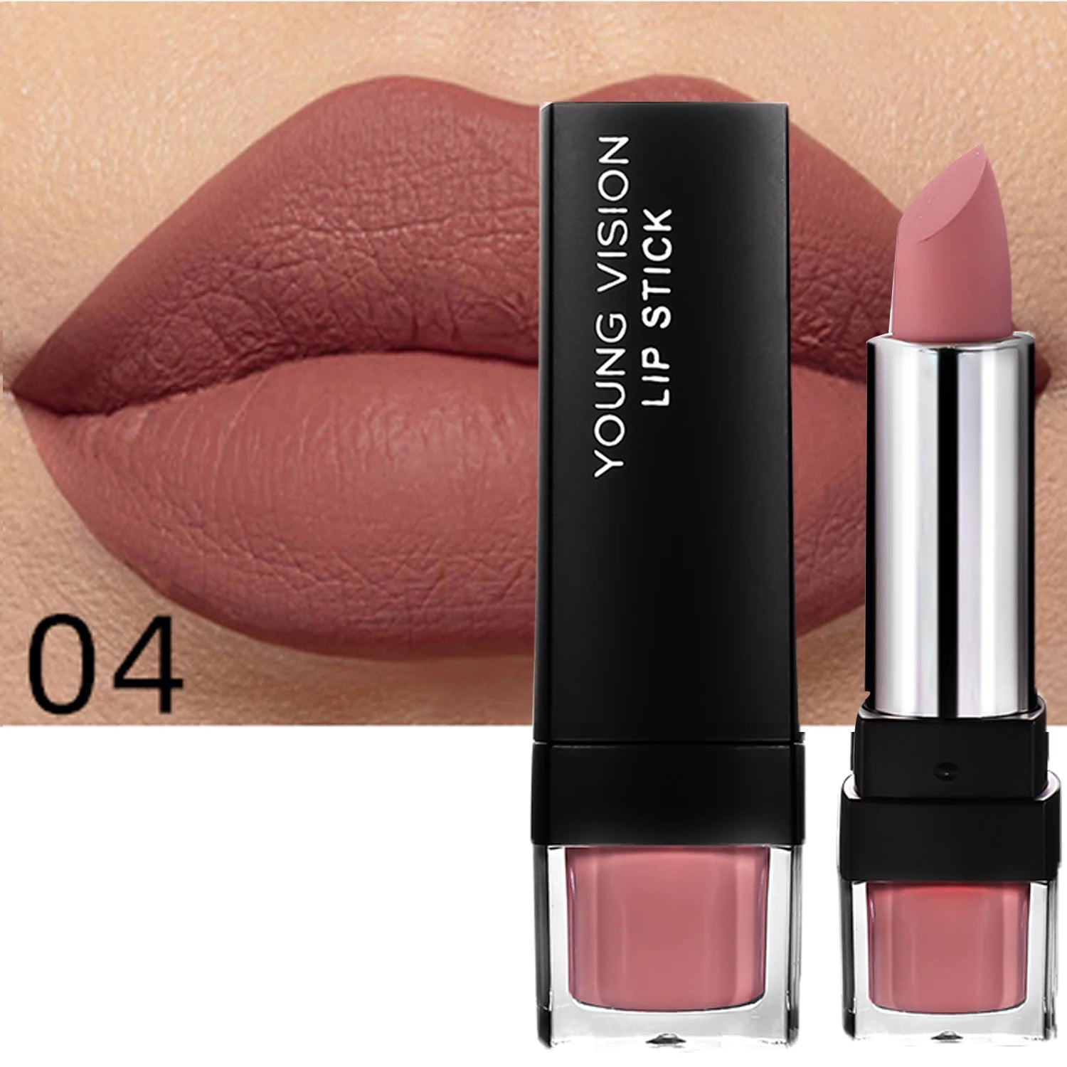 6-Color Matte Lipstick , Non-Fading, Non-Stick Cup Long-Lasting Velvet Finish, Smooth Matte Lip Color Waterproof Smudge-proof