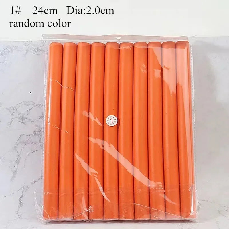 10pcs Flexible Hair Curling Rod Hair Curler Makers Soft Foam Bendy Twist Curls Flexi Rollers Styling Tools Hair Roller No Heat