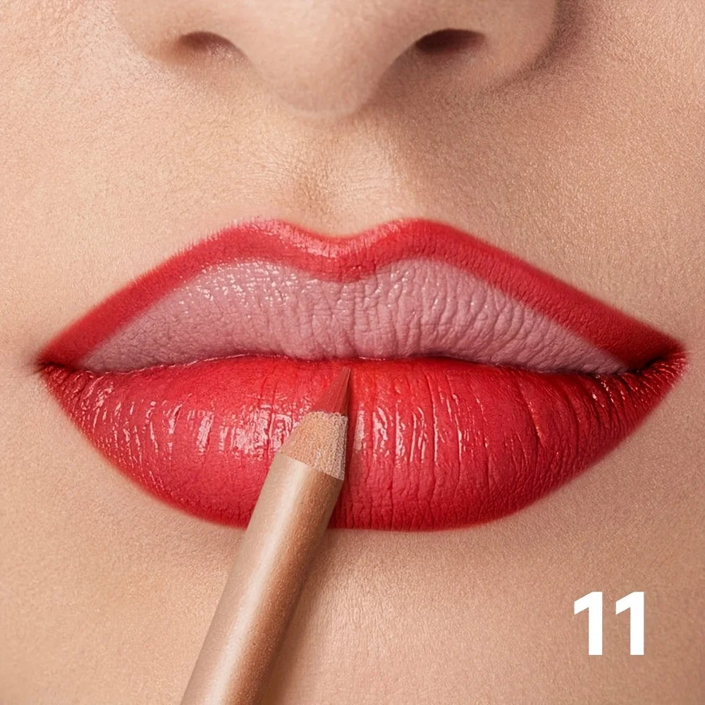 Matte Lip Liner Pencil Nude, Long-Lasting Waterproof, Smudge-Proof, Precise Outline, Smooth Creamy Formula