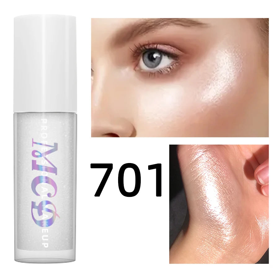 7-Color Diamond Liquid Highlighter Spray Waterproof High Gloss Glitter Body Bronzer Face Contour Makeup for Women Cosmetics