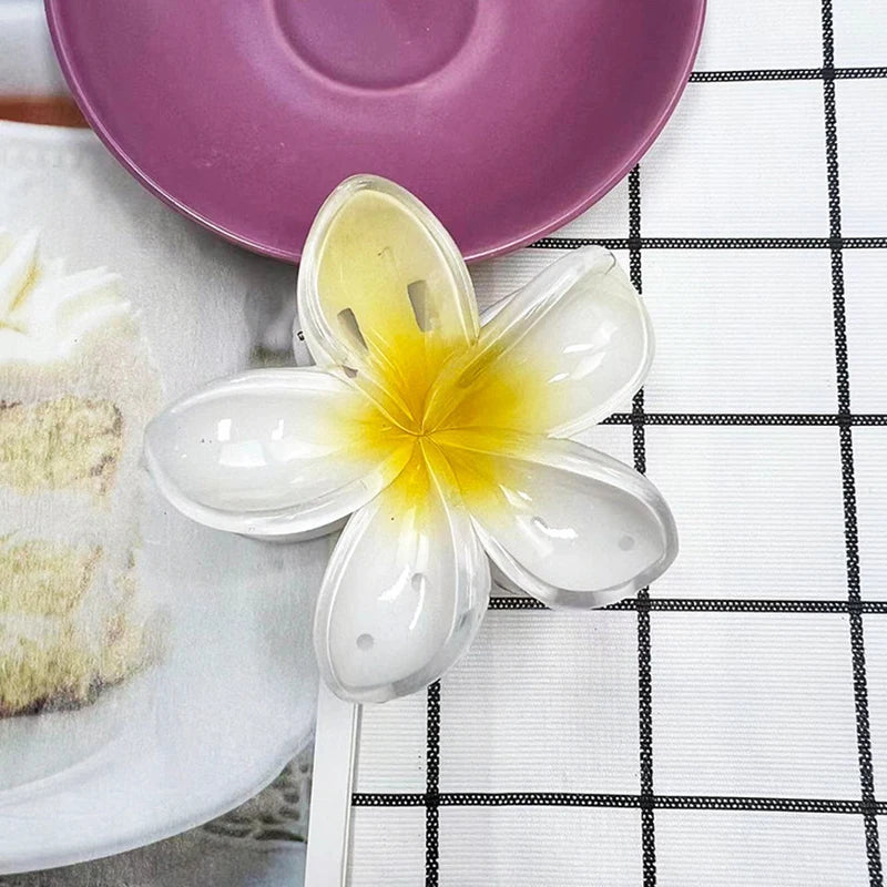 Five-petal flower Summer Super Fairy Vacation style frangeria Grab clip Shark Clip Acrylic flower hair grab hair accessories bac - BlissFully