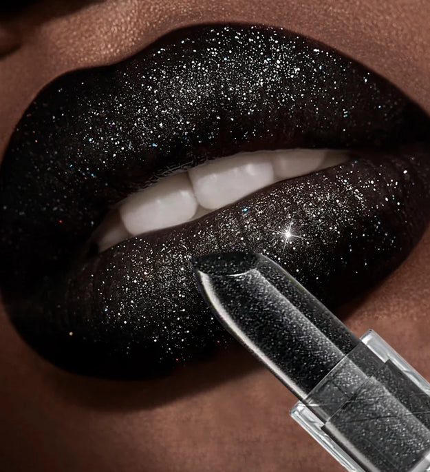 Waterproof Glitter Lipstick Sexy Black Lip Gloss Shiny Lip Tint  Cosmetics Halloween Lips Makeup