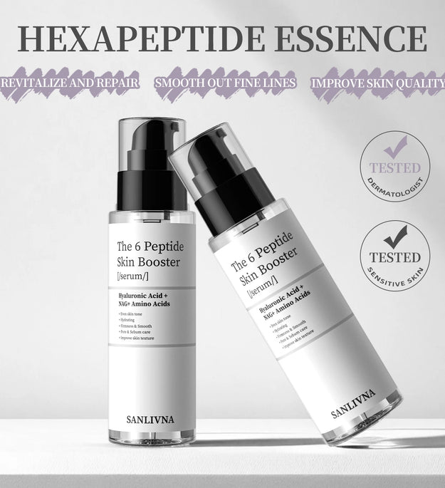 6 Peptide Essence Facial Refreshing Skin Care Set Contains Collagen to Improve Fine Lines, Brighten Skin, Moisturize and Nourish - BlissFully