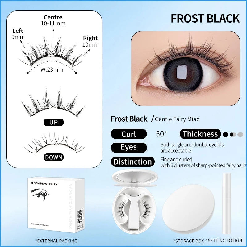 【 Soft Magnetic Eyelash Suction 】 New 2025 magnetic False Eyelash box with Korean style Little Devil Imitation mink fur