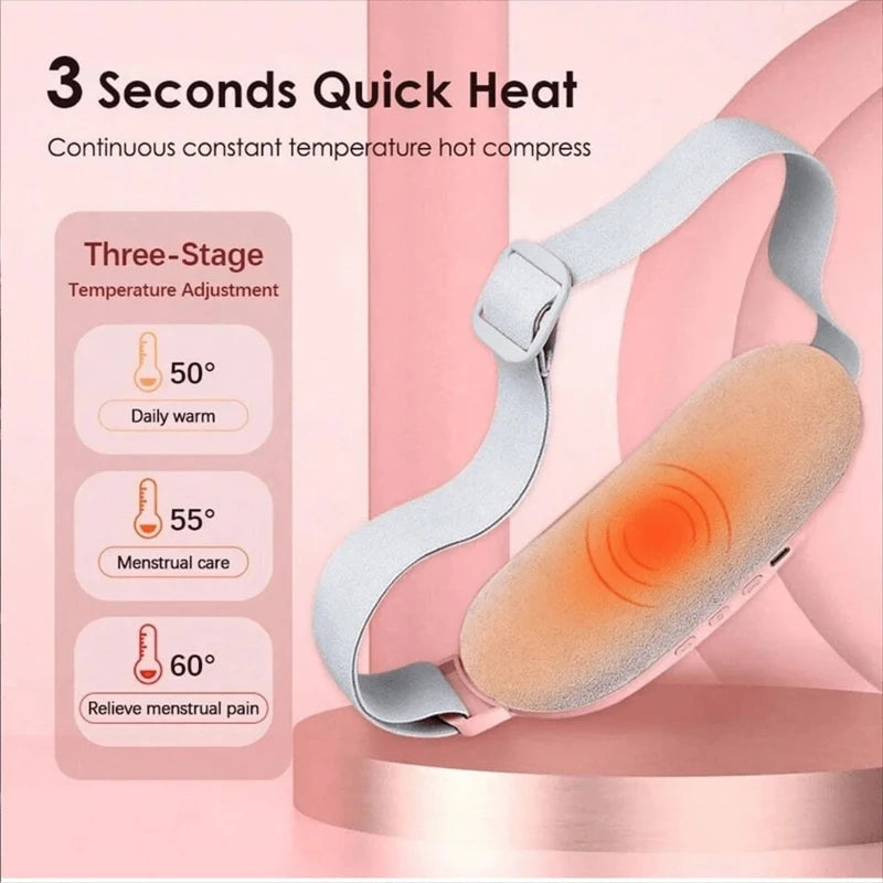 Electric Menstrual Heating Belt for Women Adjustable Waist Heating Pad Vibrator Menstrual Spasm Massager for Comfort Relief