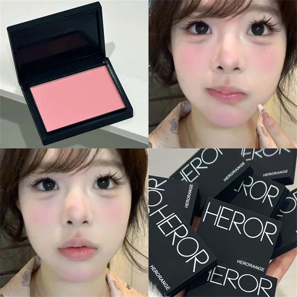 Monochrome Matte Blusher Palette Soft Silky Cheek Natural Facial Rouge Plate Lasting Nude Low Saturation Powder Blusher Disk