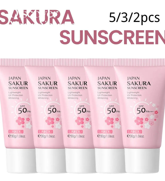 Sakura Sunscreen Cream SPF50 Moisturizing UV Protect Face Body Sunscreen Isolation Lotion Oil Control Reduce Melanin Skin Care