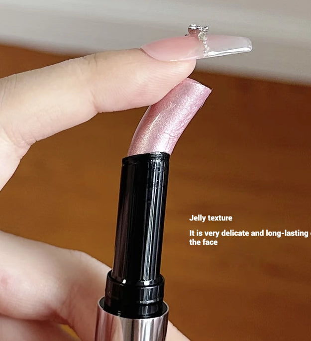 Joocyee Jelly Highlighter Stick Diamond Shimmer Long-Lasting Weightless Feel Waterproof Champagne Cosmetics Face Makeup