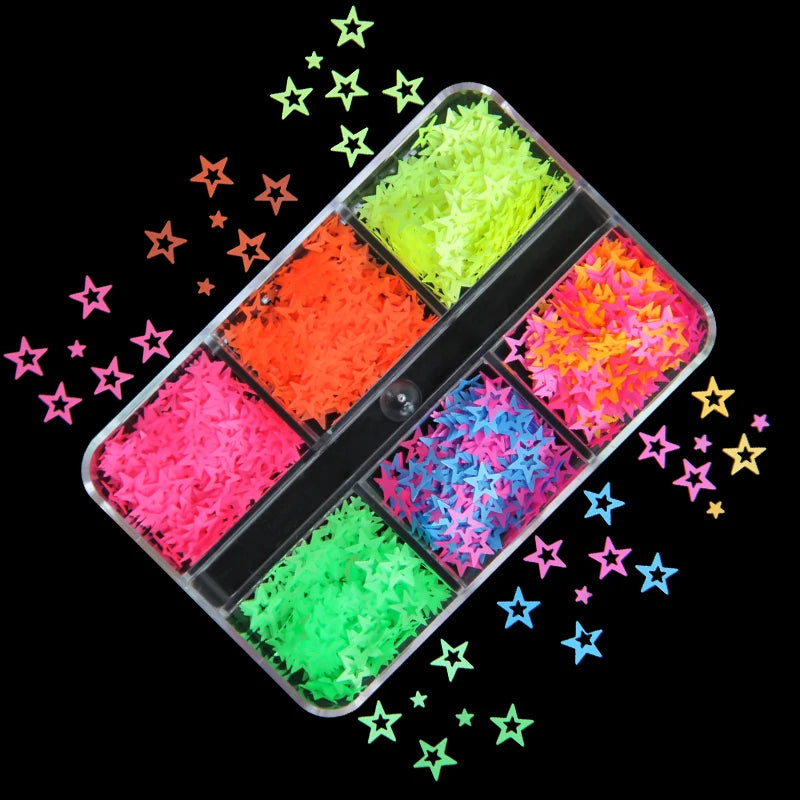 6Grids Holographic Square Nail Art Glitter Sequins Laser Ball Decoration Flakes Manicure Nails Supplies Professional Accessories