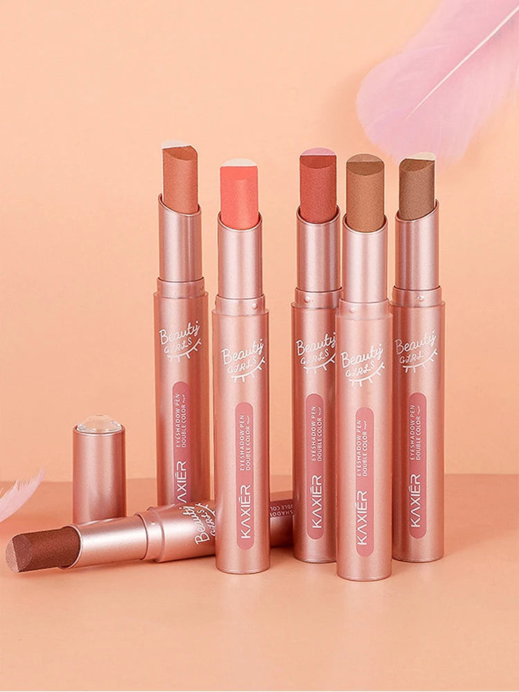 Gradient two-color eye shadow pen waterproof, sweat proof, not easy to smudge, pearlescent, fine shiny, lazy eye shadow s