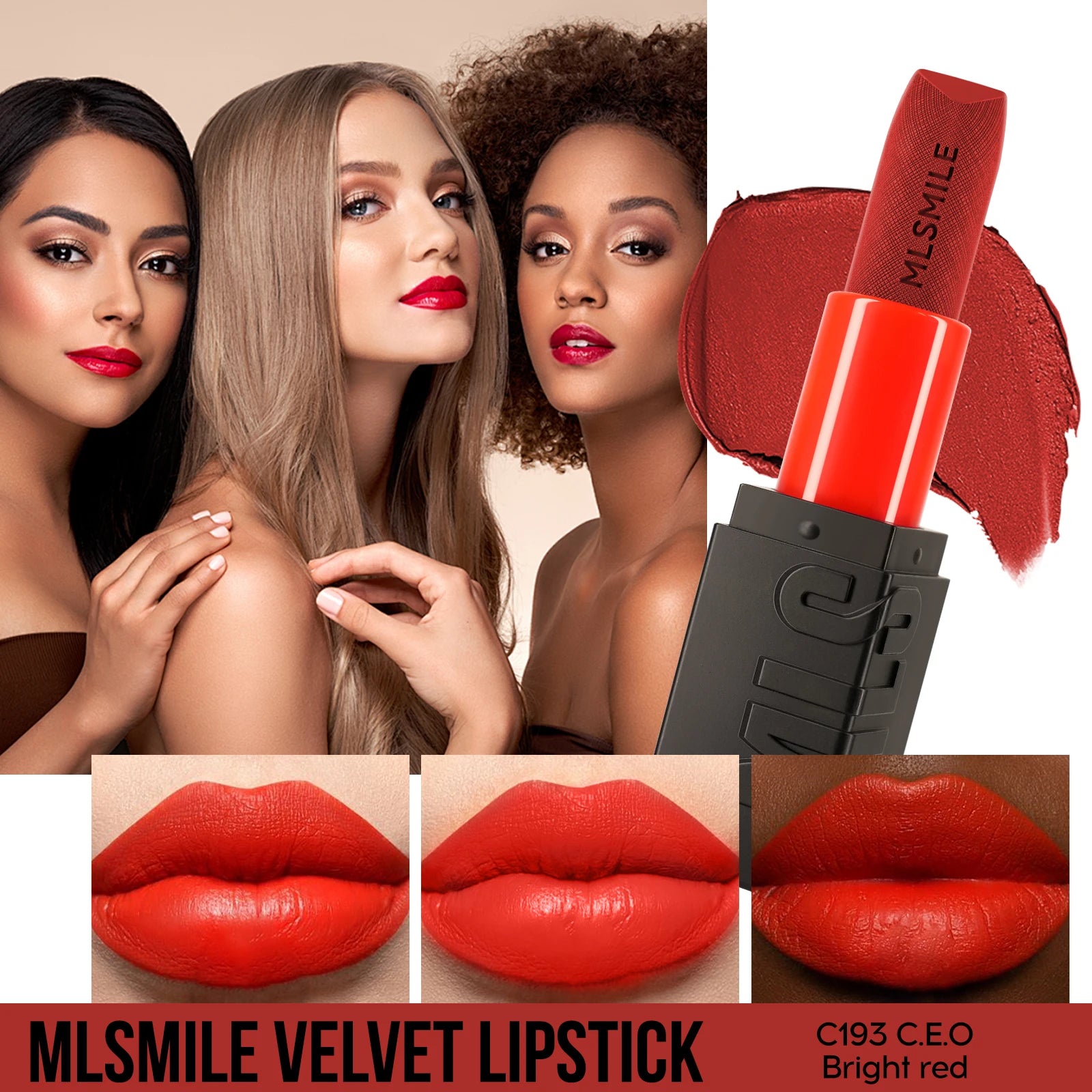 6-Color Embossed Matte Lipstick, Easy to Apply, Moisturizing and Natural Finish Long-Lasting Smooth Texture for Soft and Elegant