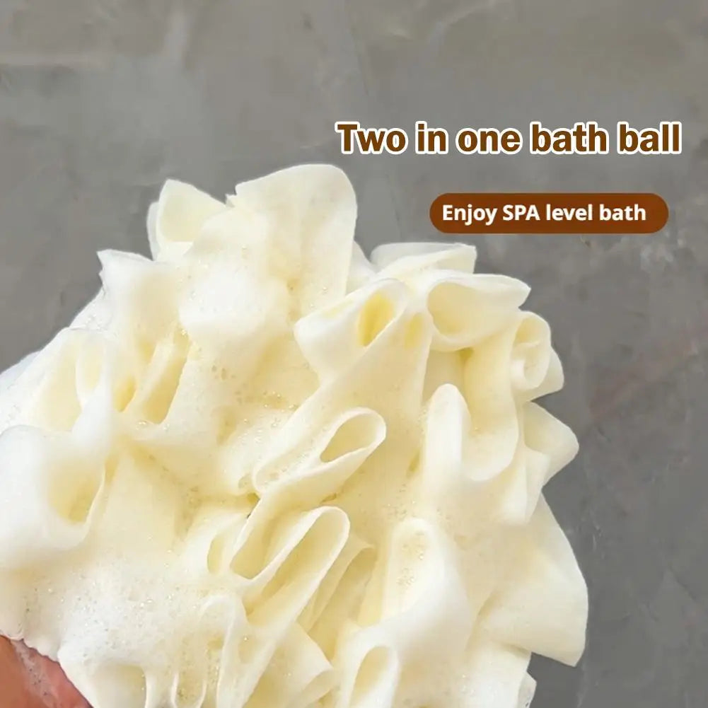 1PC Soft Loofah Sponge Bath Ball -2-in-1 Soap Dispenser And Body Scrub, Bathroom Exfoliating Shower Ball For Men Women