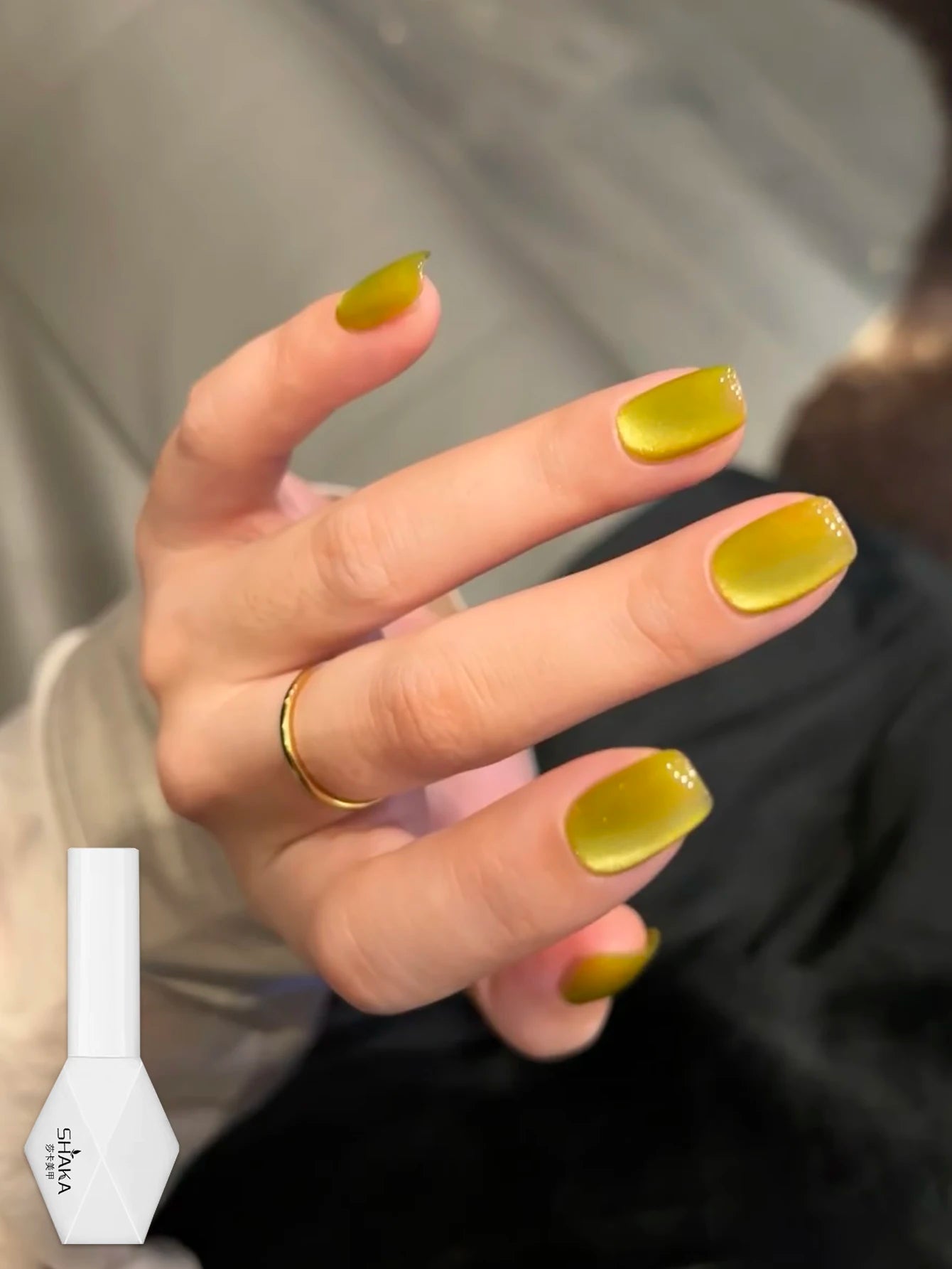 WS Black Glass Cat Magnetic Gel Nail Polish Punk Style Nail Art Manicure Varnis Semi Permanent Gel for Winter Nail Supplies