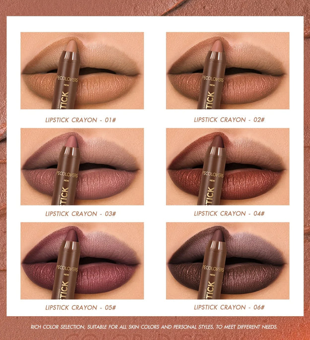 Velvet Lip Liner Crayon, Matte Tapered Gradient Lipstick Pen, Waterproof Non-Sticky Contouring Lip Makeup, Mixed Color System