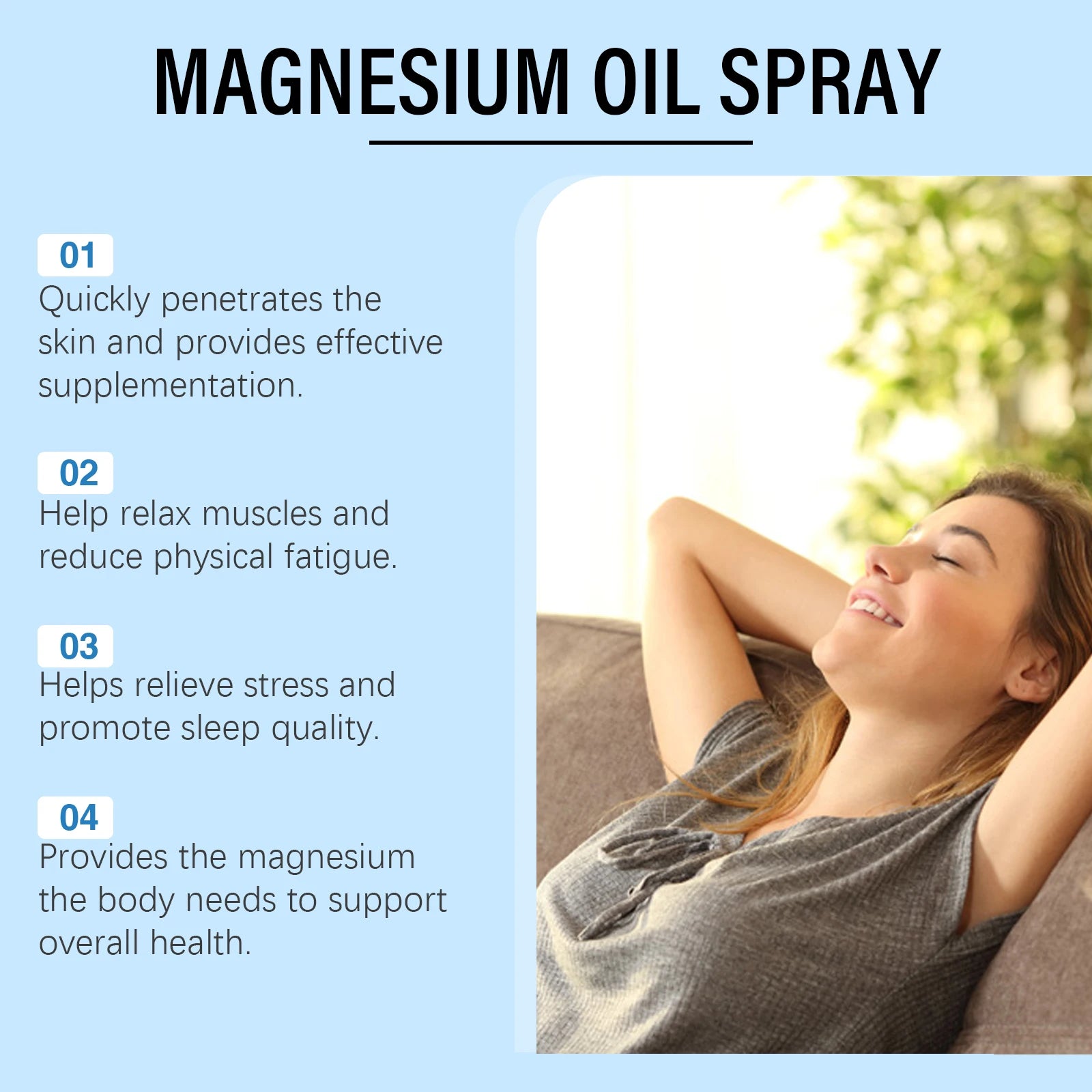 Essential Oil Magnesium Spray Relieves Muscle Body Pain Smoothes Softens Skin Magnesium Oil Spray Relaxation Better Sleep Care - BlissFully