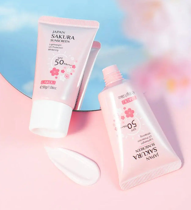Facial Body Sakura Sunscreen Face Makeup Primer Sunblock Skin Protective Cream Oil-control Moisturizing SPF50 PA+++ Makeup Base