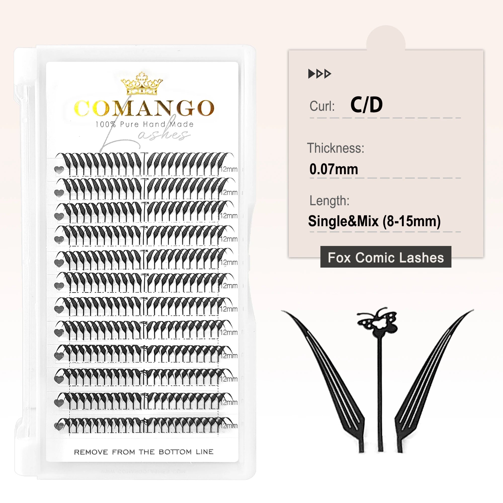 CoMango New Spire Lashes Tower Fans Premade Spikes Eyelash Extensions Single/Mix 8-15mm for Anime Eyelashes Makeup Free Shipping