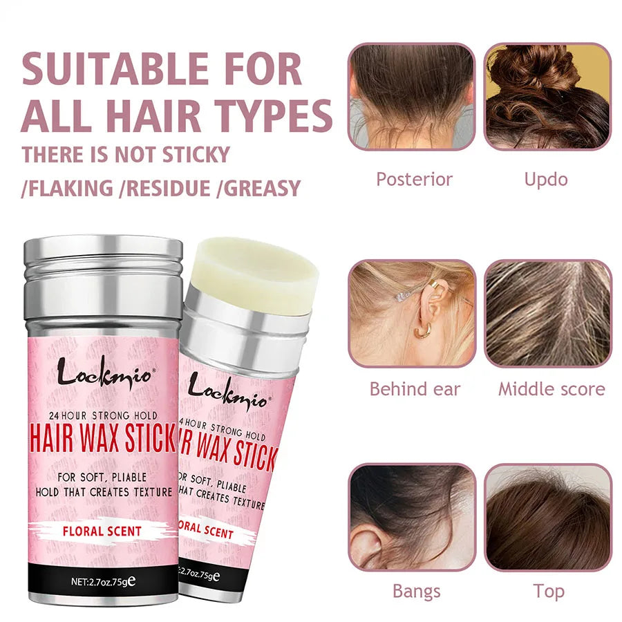 Professional Styling Wax for Women Anti-frizz Pomade Smoothing Broken Back Hair Mud Messy Hairs Control Wax Rod for Natural Wigs - BlissFully