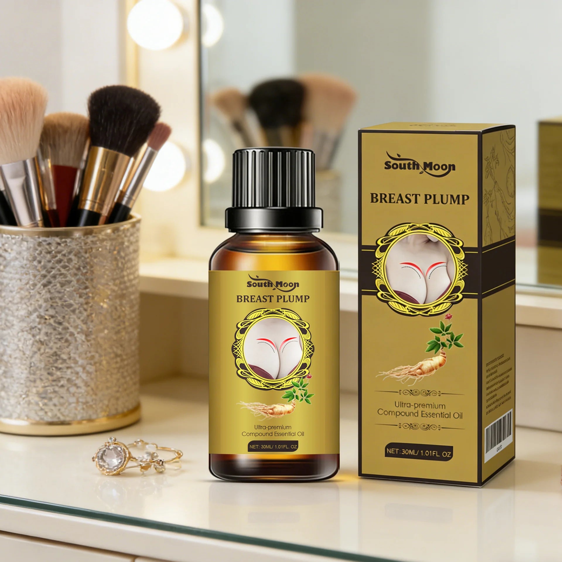 South Moon Breast Plumper Oil Lift Firm Breast Enhance Fullness Shaping Plump Contour Improve Elasticity Breast Enlargement Oils