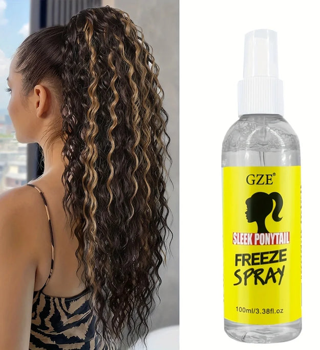 GZE Sleek Ponytail Freeze Spray - Long Lasting Hold, Frizz Control, and Shine - Non-Sticky Formula for Professional Looking - BlissFully