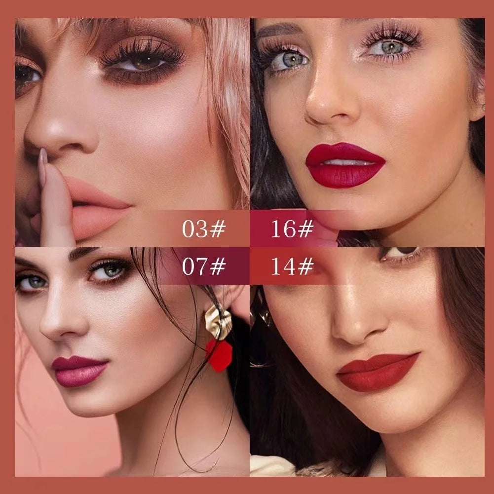 3 Pcs Matte Lipstick Lip Gloss Sets Long-Lasting Non-Fading Waterproof Non-stick Cup Exquisite Gift Everyday Holiday Universal