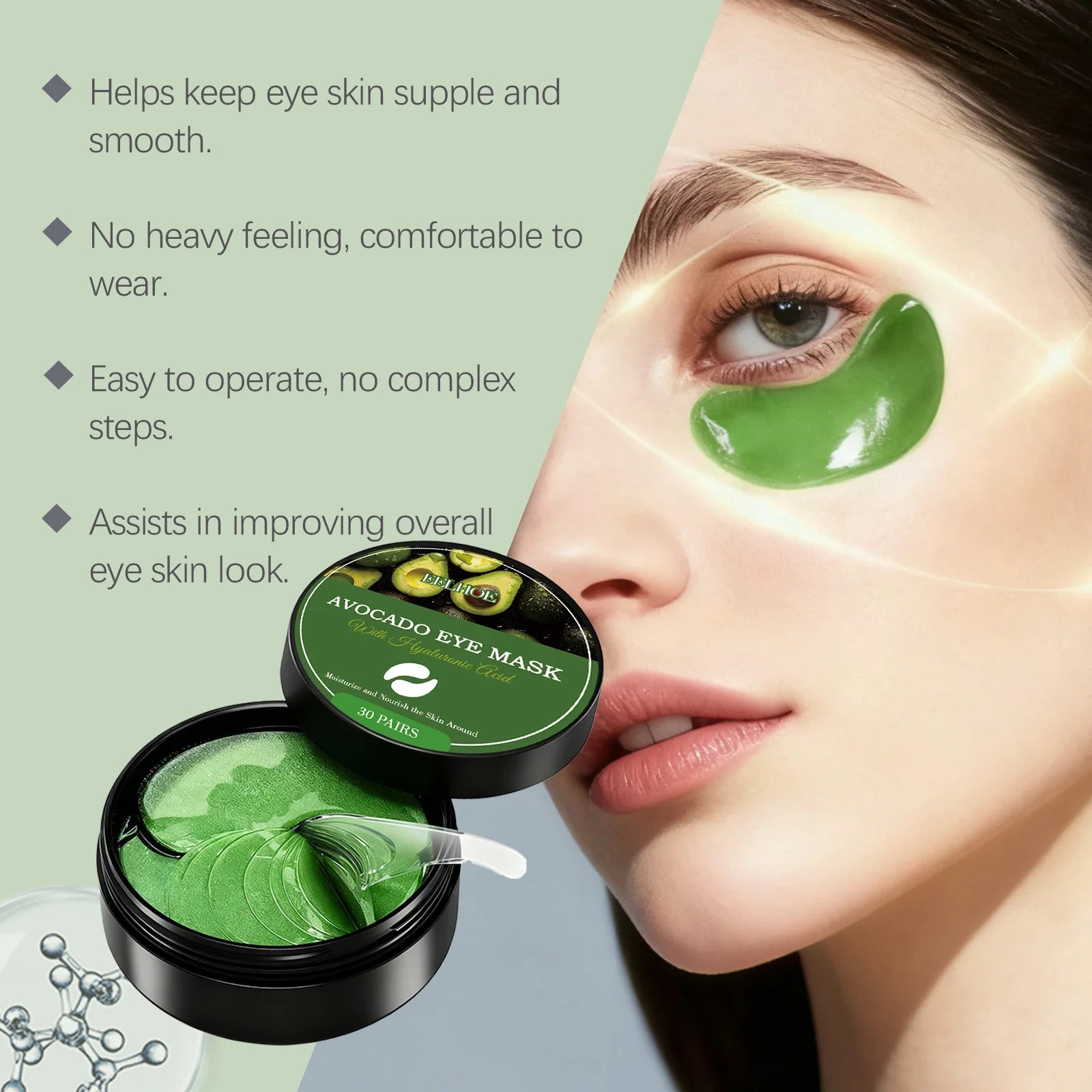 Hyaluronic Acid Eye Mask Under Eye Mask Anti Dark Circles Remove Eye Bags Improves Dullness Moisturizing Hydrating Eye Patches