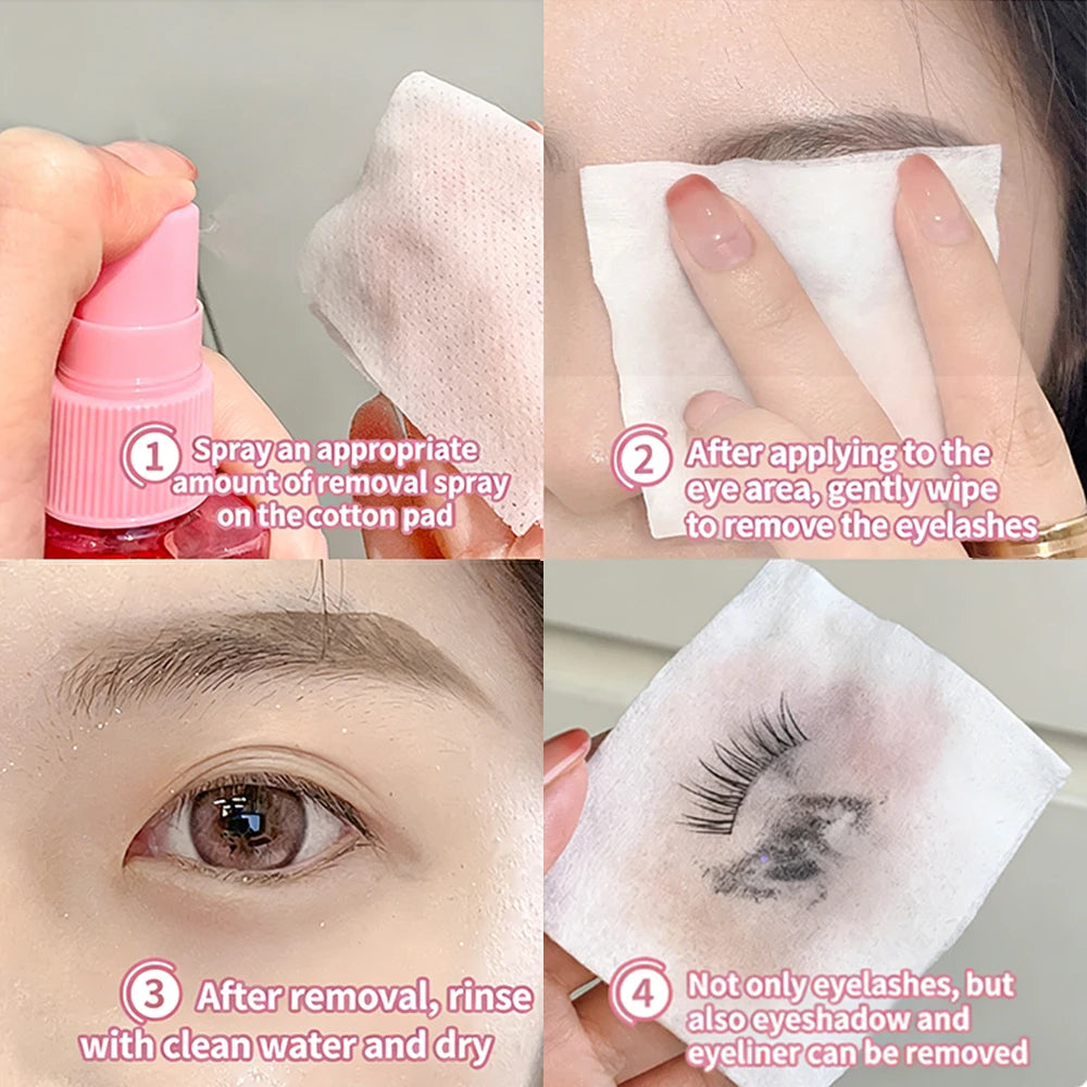 BQI 80ml Pink Proffesional Eyelash Glue Remover Spray Quick Unloading For Lashes de pestaña Remover Makeup Tools