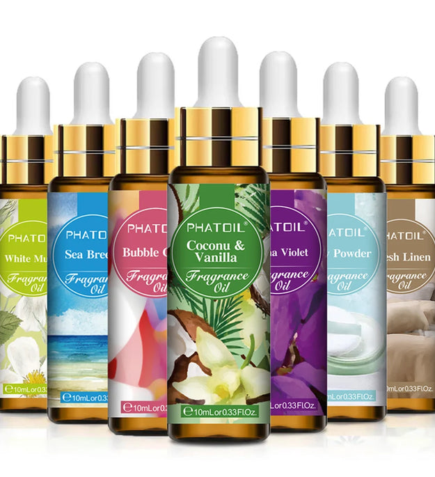 PHATOIL 10ml Fragrance Oil For Women Strawberry Peach Angel Sea Breeze Coconut & Vanilla Bubble Gum Aromatherapy Fragrance Oils