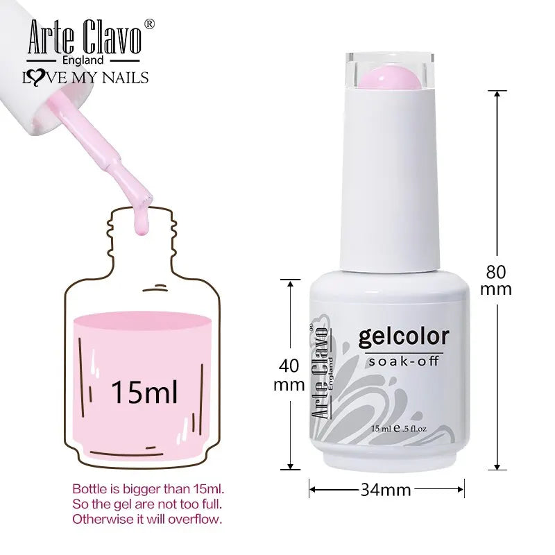 Arte Clavo 3pcs Summer Colorful Jelly Gel Nail Polish Translucent Semi Permanent Varnish UV LED For Nail Art Manicure Gel