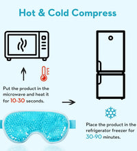 Cooling Eye Mask with Gel Bead Reusable Cold Compress Ice Pack Sleeping Eye Cooling Pads for After Eyelid Surgery Skin Care Tool - BlissFully