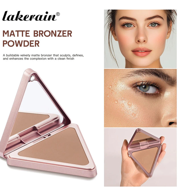 Matte Bronzer Powder Long-Lasting Makeup Effect Waterproof Sweatproof Setting Powder Oil Control Bronzers Smooth Face Makeup