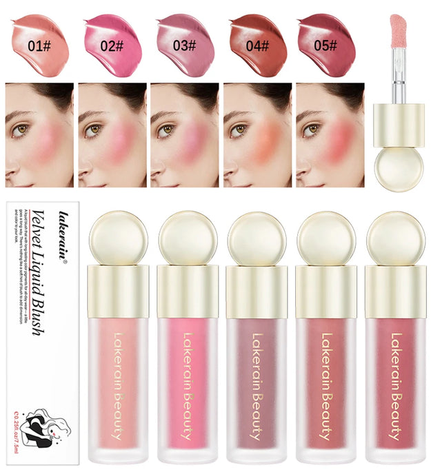 Matte Liquid Blush Velvet Blusher Orange Peach Face Pigment Lasting Beauty Natural Cheek Tint Cream Blush Makeup Maquiagem7.5ml