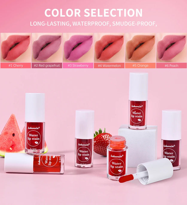 Fruity Water Lip Tint Gloss 4 Color Moisturizing Lip Glaze Long Lasting Lip Ink Face Lip Dual Purpose Liquid Lipstick Cosmetic M