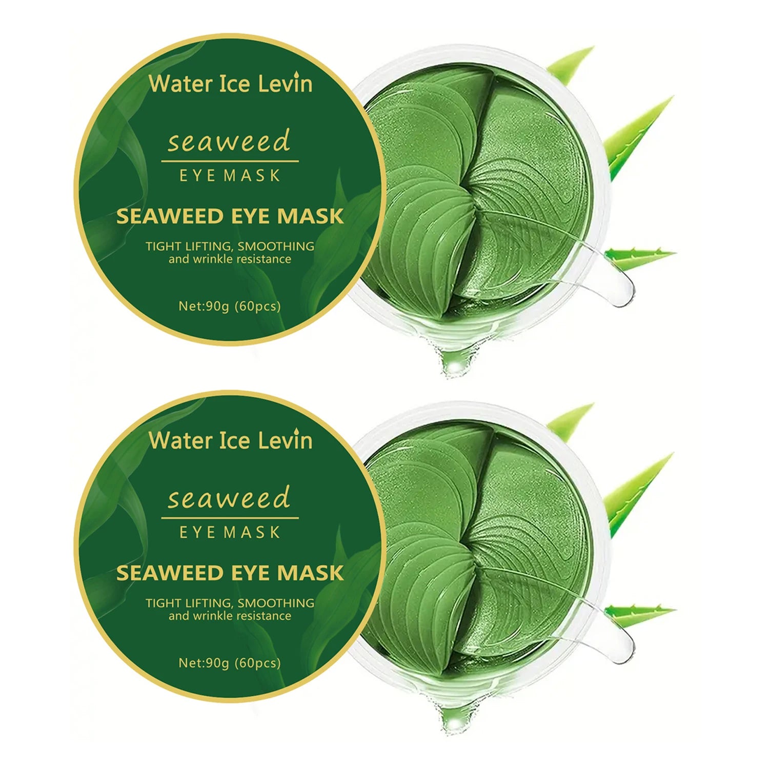 60pcs seaweed hyaluronic acid eye mask to remove dark circles collagen eye patch facial care products - BlissFully