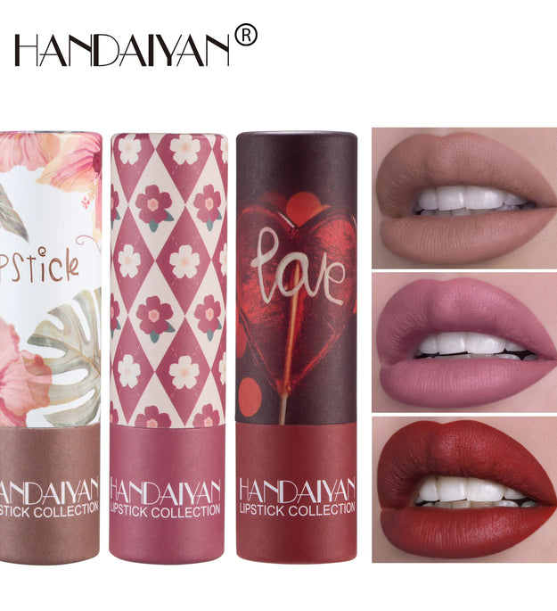 Handaiyan 8 Colors Matte Waterproof Velvet Nude Lipstick Sexy Red Brown Lip Matt Pigments Makeup Long Lasting Profissional