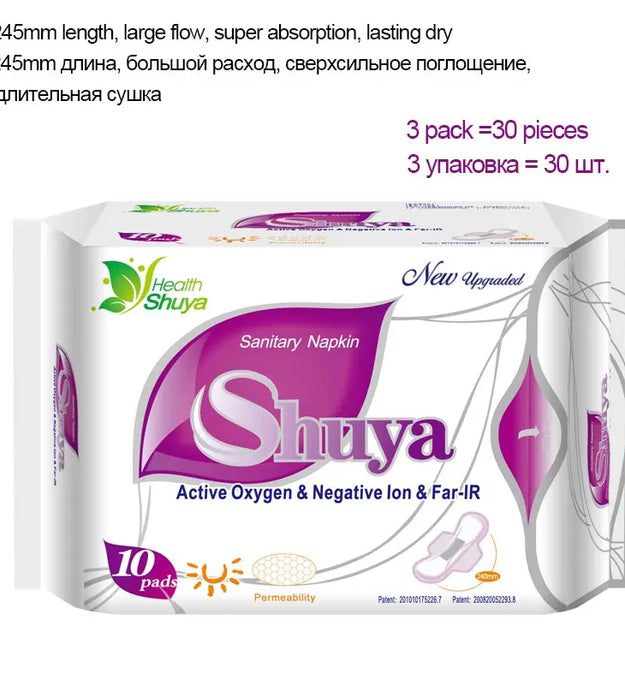 3 Pack menstrual pad anion sanitary pads feminine hygiene Product cotton sanitary napkin Health shuya anion panty liner 30 piece