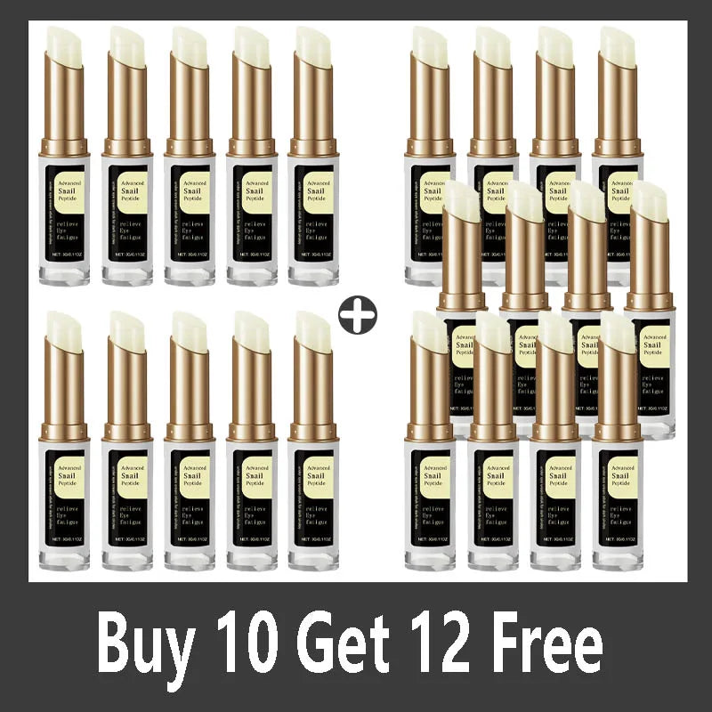 Snail Peptide Eye Cream stick reduce Dark Circles Eye Bags Firming Brightener Anti aging nourishing moisturize Eye Cream - BlissFully