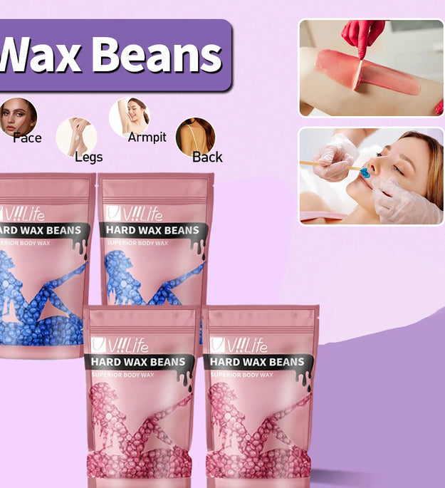 Viilife 50/100g Wax Beans Hot Film Hard Wax Depilatory Hard Hair Removal Bean Waxing Bikini Face Legs Body Hair Removal Unisex