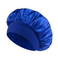 1pcs Soft Silk Satin Lined Bonnet Large Satin Hair Bonnet Household Sleep Shower Cap Hair Wrap Cover for Long Hair Salon Tool - BlissFully