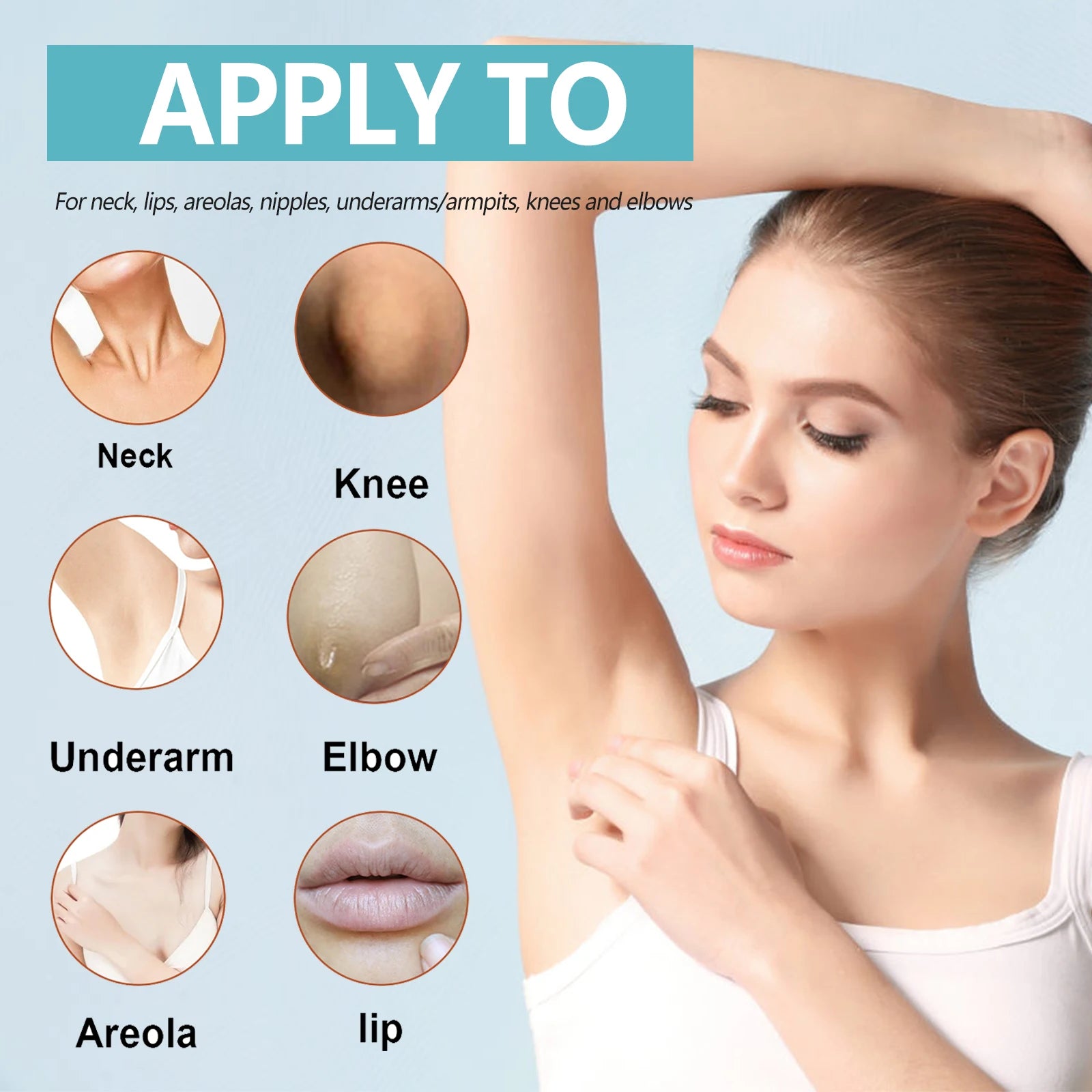 EELHOE Whitening Cream Brightening Skin For Dark Skin Neck Arm Knee Joint Underarm Body Care Acanthosis Nigricans Therapy Cream